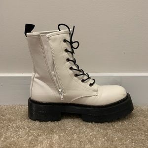 Nasty Gal Lace-Up Faux Leather Hiker Boots
